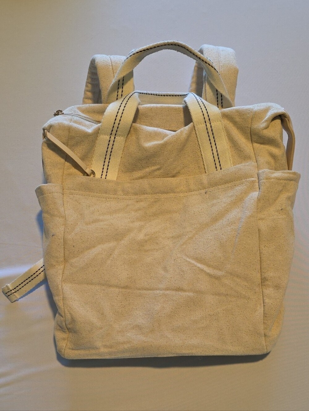 Canvas Tote Backpack - Natural Cream Carryall